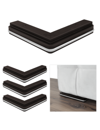 R3 S557 | SET of 4 Wooden Legs | Wenghè Color | Dimensions: H.3,5 L.18 cm | Sofas and Furniture Wooden Legs