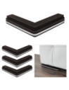 R3 S557 | SET 4 Piedi in Legno | Colore Wenghè | Dimensione: H 3,5cm L 18 cm | Gambe per divani e mobili