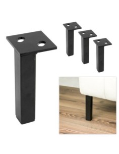 NEW TESSA | SET da 4 Piedi e 16 viti | Nero Opaco | H.15 | Piedini per divani-poltrone |