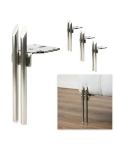 ARROW | SET 4 Piedi e 16 viti | Nickel Satinato | H.15 cm | Piedini per divani-poltrone |