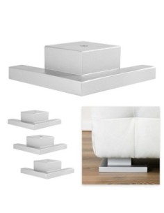 FELETTO SILVER SP | SET 4 Piedi in Legno+16 Viti | H.6 L.18x18 | Piedini per mobili e divani