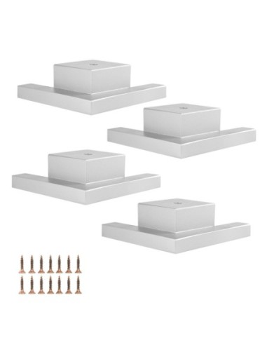 FELETTO SILVER SP | SET 4 Piedi in Legno+16 Viti | H.6 L.18x18 | Piedini per mobili e divani