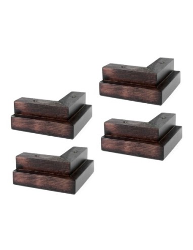 GENIUS | SET 4 Piedi in Legno | Colore Wenghè | Altezza 5 cm | Gambe in Legno per divani e mobili