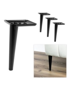 AGO 15 | SET da 4 Piedi e 16 viti | Sandy Black | H.15 | Piedini per divani-poltrone |