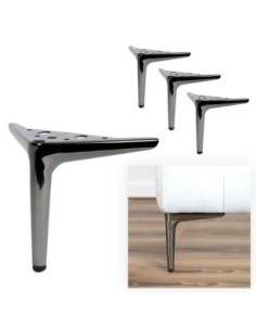 PAKO | SET da 4 Piedi e 16 viti | Nickel Nero | H. 15 | Piedini per divani e poltrone |