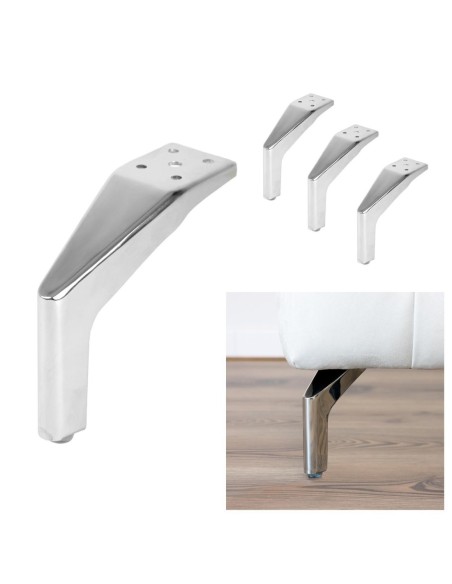 FOGGY 3094 | Set of 4 Legs and 16 Screws | Chrome Finish | H.16 cm | Legs for Sofas and Armchairs