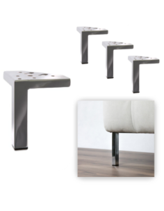 NIK ALTEA | SET da 4 Piedi e 16 viti | Cromo Lucido | H. 13 | Piedini per divani e poltrone |