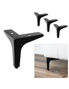 SIENA 13 | SET da 4 Piedi e 16 viti | Nero Opaco | H.13 cm | Piedini per divani-poltrone |