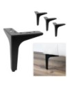 SIENA 15 | SET da 4 Piedi e 16 viti | Nero Opaco | H.15 cm | Piedini per divani-poltrone |