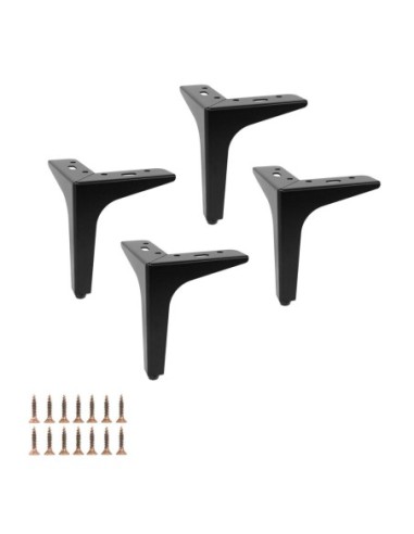SIENA 15 | SET da 4 Piedi e 16 viti | Nero Opaco | H.15 cm | Piedini per divani-poltrone |