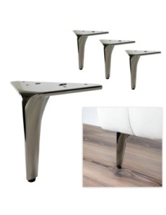 HERO | SET da 4 Piedi e 16 viti | Nickel Nero | H. 16 | Piedini per divani e poltrone |