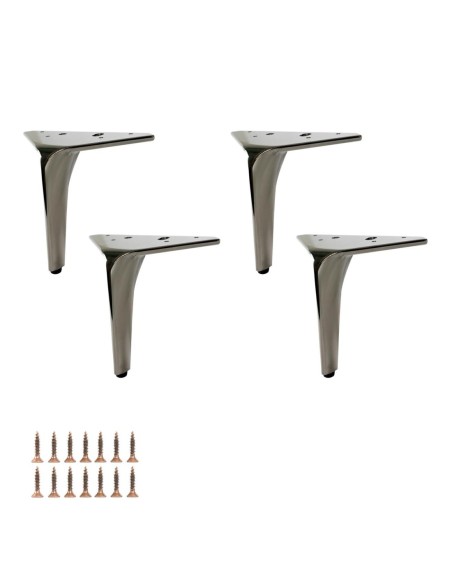 HERO | SET da 4 Piedi e 16 viti | Nickel Nero | H. 16 | Piedini per divani e poltrone |
