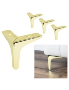 SIENA 13 | SET da 4 Piedi e 16 viti | Oro Lucido | H.13 cm | Piedini per divani-poltrone |