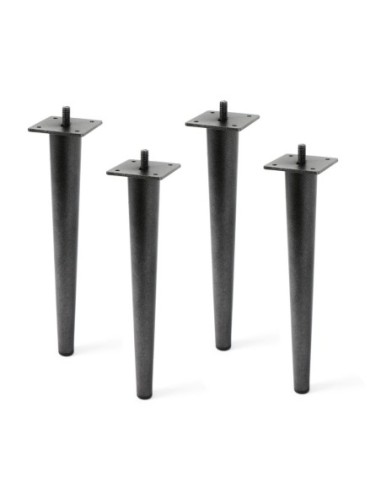 SIMPSON BRILLANTE | SET da 4 Piedi | Nero Brillante | H. 25 | Viti Innestate (8 MA) | Piedini per letto e poltrone |