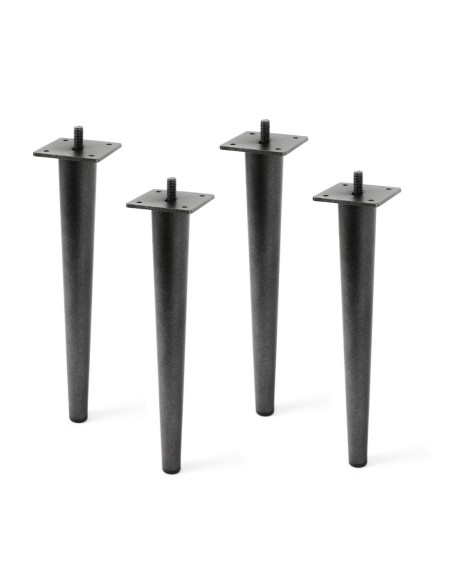 SIMPSON BRILLANTE | SET da 4 Piedi | Nero Brillante | H. 25 | Viti Innestate (8 MA) | Piedini per letto e poltrone |