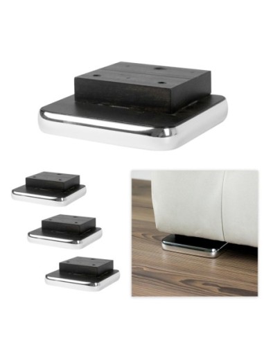 TRIESTE | SET of 4 Wooden Legs | Wenghè Color | Height: 4 cm | Sofas and Furniture Wooden Legs