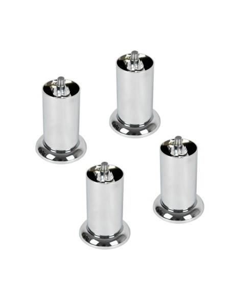 RIMINI | Set of 4 Legs and 16 Screws | Chrome Finish | H.10 cm | Legs for Sofas and Armchairs