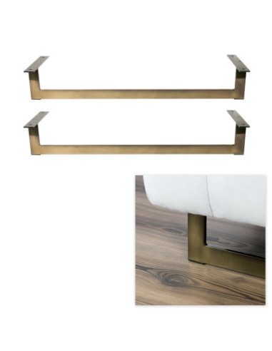 ICE | SET da 2 Slitte in metallo | H.14 - L.88 | Titanio Bronze | Slitta per divani |