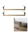 ICE | SET da 2 Slitte in metallo | H.14 - L.88 | Titanio Bronze | Slitta per divani |