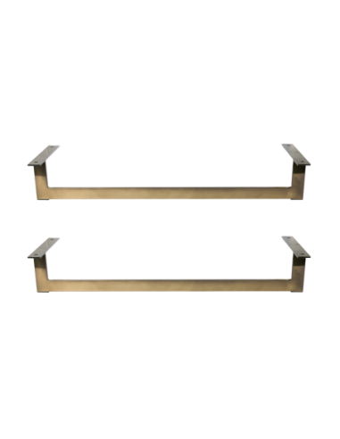 ICE | SET da 2 Slitte in metallo | H.14 - L.88 | Titanio Bronze | Slitta per divani |