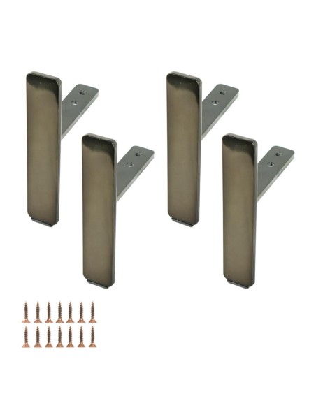 ANDROMEDA | SET 4 Piedi e 16 viti | Titanio Bronze | H.12+8 cm | Piedini per divani |