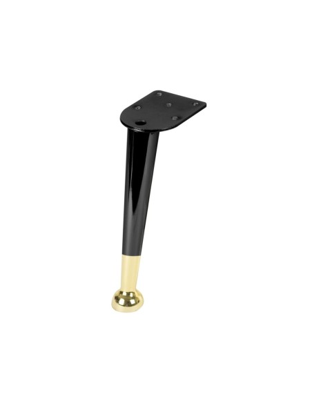 LILLI | Set of 4 Legs and 16 Screws | Black + Gold Finish | H.20 cm | Legs for Sofas and Armchairs