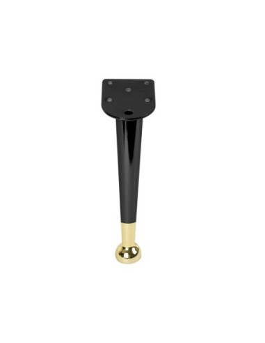 LILLI | Set of 4 Legs and 16 Screws | Black + Gold Finish | H.20 cm | Legs for Sofas and Armchairs