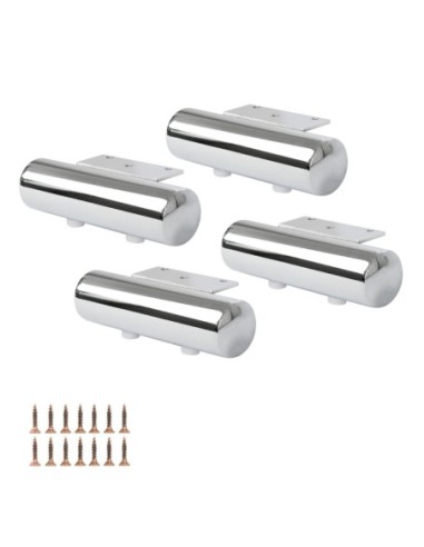 PISTOIA | Set of 4 Legs and 16 Screws | Chrome Finish | D.40 / L.140 cm | Legs for Sofas and Armchairs