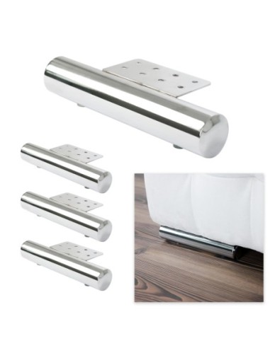PISTOIA | Set of 4 Legs and 16 Screws | Chrome Finish | D.40 / L.220 cm | Legs for Sofas and Armchairs