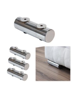 PISTOIA | SET da 4 Piedi e 16 viti | Cromo Lucido | D50 X L165 | Piedini per divani-poltrone |
