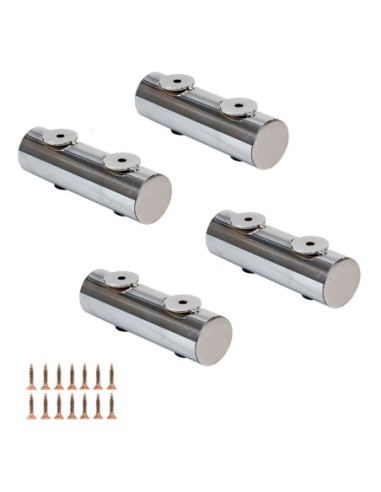 PISTOIA | Set of 4 Legs and 16 Screws | Chrome Finish | D.50 / L.165 cm | Legs for Sofas and Armchairs