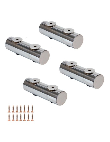 PISTOIA | Set of 4 Legs and 16 Screws | Chrome Finish | D.50 / L.165 cm | Legs for Sofas and Armchairs