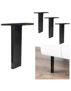 COLD ICE | SET da 4 Piedi e 16 viti | Nickel Nero | H. 14 | Piedini per divani e mobili |