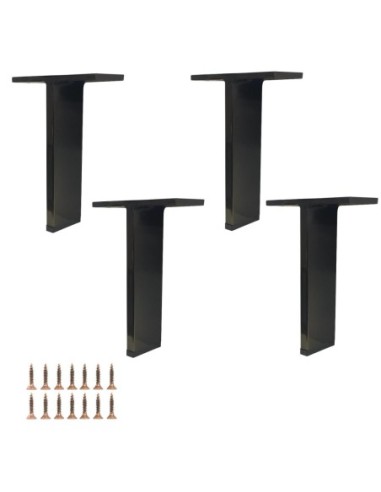 COLD ICE | SET da 4 Piedi e 16 viti | Nickel Nero | H. 14 | Piedini per divani e mobili |