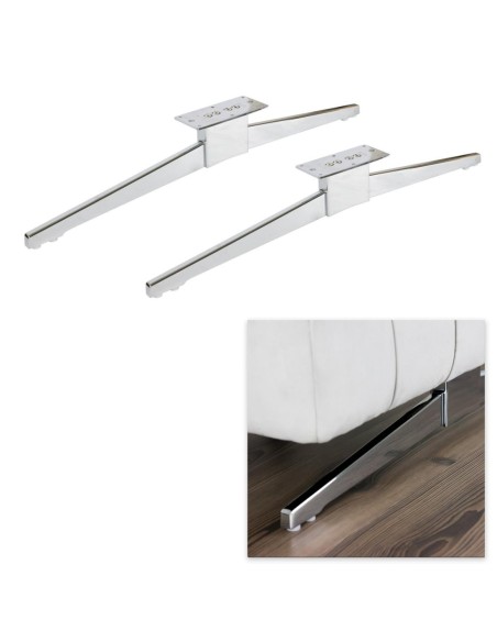 GRIFON | Set of 2 Sled Legs | Chrome Finish | H.12 - L.86 cm | Sofas Sleds