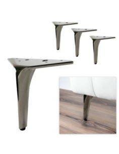 HERO | SET da 4 Piedi e 16 viti | Nickel Nero | H. 13 | Piedini per divani e poltrone |