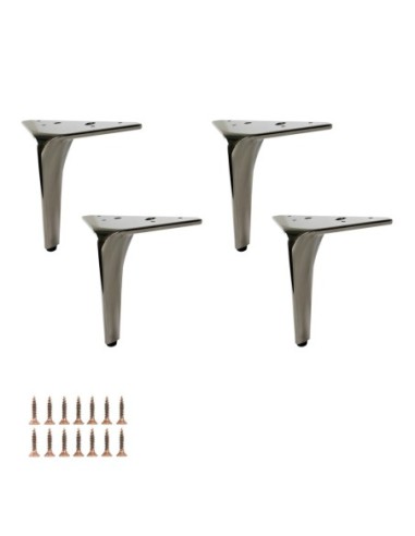 HERO | SET da 4 Piedi e 16 viti | Nickel Nero | H. 13 | Piedini per divani e poltrone |