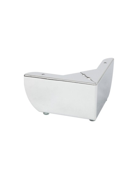 GROSSETO | SET 4 Piedi e 16 viti | Cromo Lucido | H.8,5cm / 15X15 cm | Piedini per divani-poltrone |