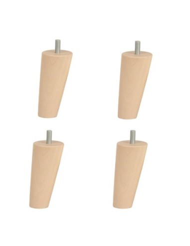DYLAN | SET of 4 Wooden Legs | Natural Color | Height 12 cm | Sofas and Furniture Wooden Legs