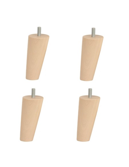 DYLAN | SET of 4 Wooden Legs | Natural Color | Height 12 cm | Sofas and Furniture Wooden Legs
