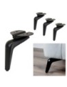 QUEEN | Set of 4 Legs and 16 Screws | Matt Black Finish | H.14 cm | Legs for Sofas and Armchairs