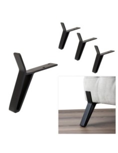VANITY | Set of 4 Legs and 16 Screws | Matt Black Finish | H.14,5 cm | Legs for Sofas and Armchairs