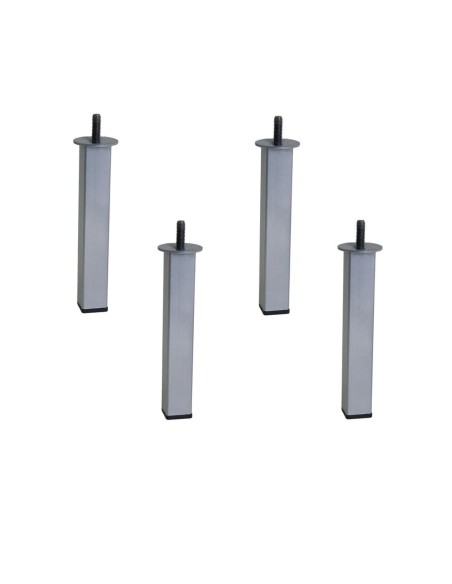 WINDY | SET da 4 Piedi | Silver | H. 20 | viti innestate (10MA) | Piedini per letti e mobili |