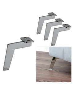 XR LIN | SET da 4 Piedi | Cromo Lucido | H.13 | Piedini per divani e poltrone |