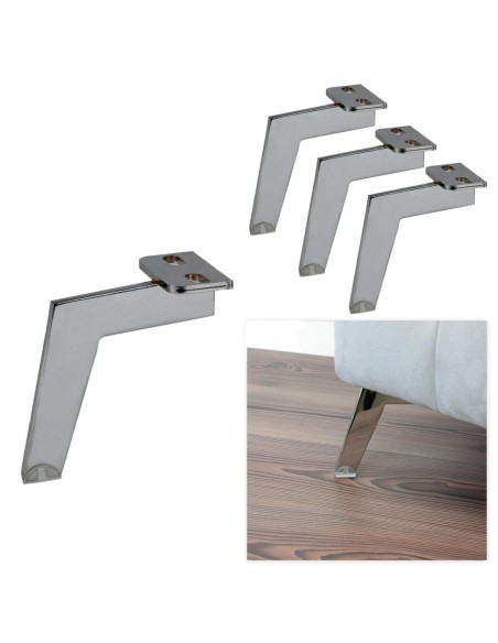 XR LIN | SET da 4 Piedi | Cromo Lucido | H.13 | Piedini per divani e poltrone |