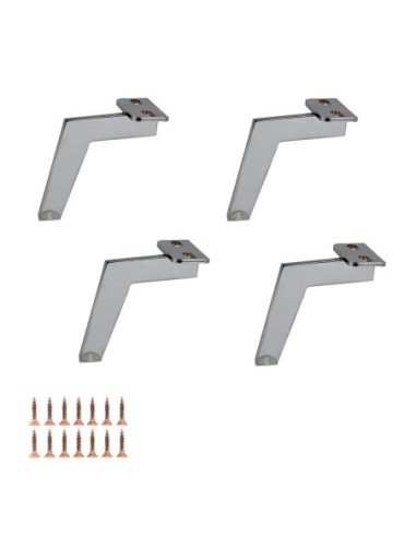 XR LIN | SET da 4 Piedi | Cromo Lucido | H.13 | Piedini per divani e poltrone |