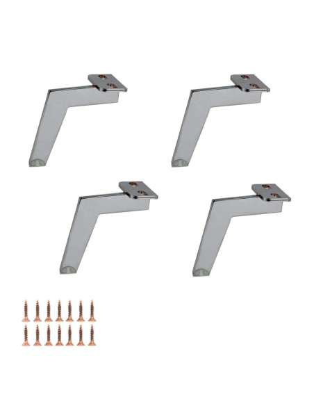 XR LIN | Set of 4 Legs | Chrome Finish | H.13 cm | Legs for Sofas and Armchairs