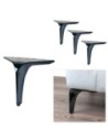HEKO| Set of 4 Legs and 16 Screws | Black Nickel Finish | H.16 cm | Legs for Sofas and Armchairs