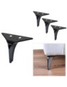 HEKO | SET da 4 Piedi e 16 viti | Nickel Nero | H. 13 | Piedini per divani e poltrone |