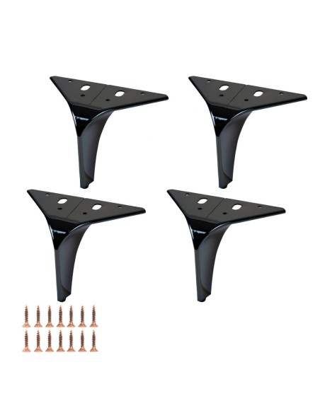 HEKO | SET da 4 Piedi e 16 viti | Nickel Nero | H. 13 | Piedini per divani e poltrone |